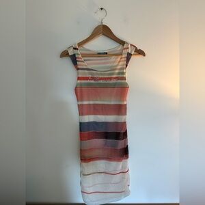 2000s Blumarine rhinestone mesh dress